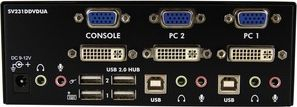 Ndërprës KVM StarTech me 2 porta, DVI VGA, USB 2.0 me audio, i zi