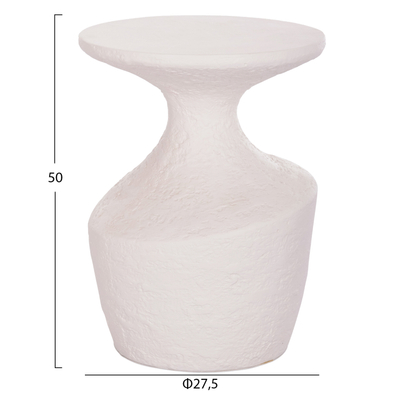 Tavolinë anësore HomeMarkt Rebon Round, fibër çimento, 27.5x50cm, e bardhë
