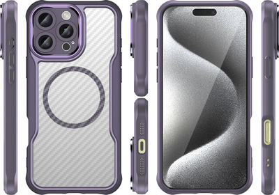 Kavë mbrojtëse Leading Series MagSafe Silicone, për iPhone 16 Pro Max, silikon, vjollcë