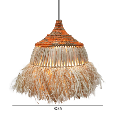 Llambë tavani SIFO HM4714, fibra sisali dhe bananeje, Ø35cm, natyrale me miks