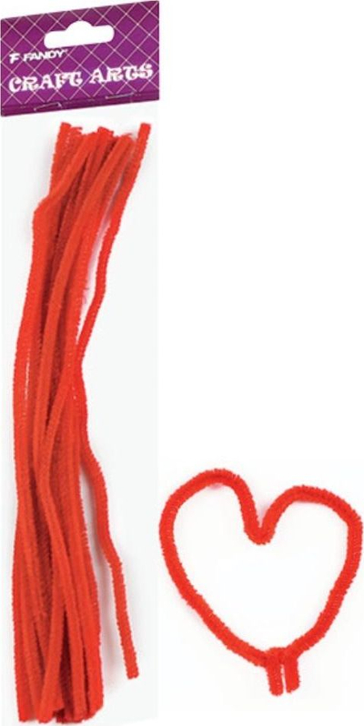 Shkopinj kreativë FANDY, 30cm, 15 copë, të kuq