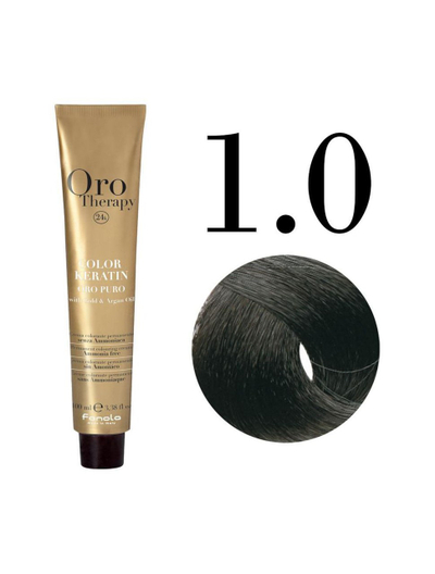Ngjyrë për flokë Oro Therapy, 1/0 e zezë, 100 ml