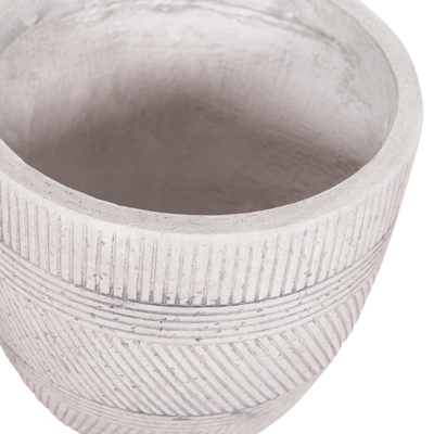 Set vazo kopshti Gardener HM4719, 4 copë, rrumbullakëta FiberClay, ngjyrë çimento