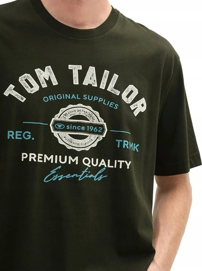 Bluzë për burra TOM TAILOR, pambuk, XL, jeshile e errët