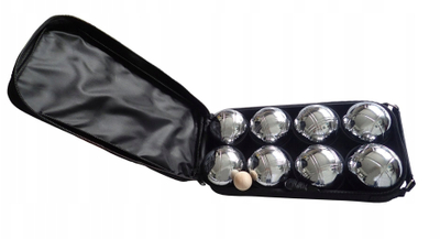 Set petank Kubisport Boule, 8 topa metalikë 72 mm, me çantë, argjendtë