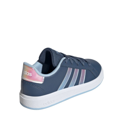 Atlete për kalamaj Adidas Grand Court JR6095, me lidhëse, lëkurë sintetike, të bardha