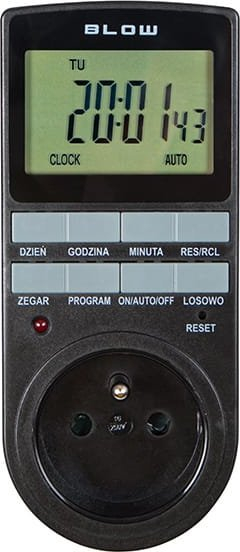 Timer digjital Blow T5, ekran LCD, programim ditor, menu polonisht, i zi