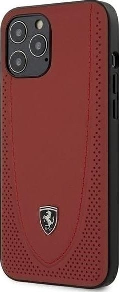 Mbrojtëse telefoni Ferrari Off Track FEOGOHCP12LRE, për iPhone 12 Pro Max 6.7", hardcase me lëkurë të perforuar, e kuqe