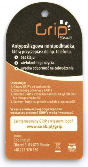 Аксесоар за телефон Snab Grip Stand, мини-подлога против лизгање, црна