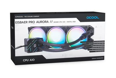 Ftohës me ujë Alphacool 13074, 12 cm, i zi