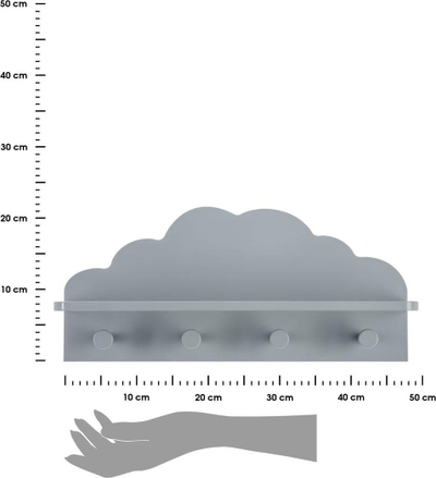 Varëse muri Atmosphera Cloud, MDF, me raft, gri e hapur