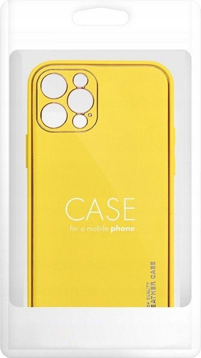 Futrollë Futera Leather Case për Samsung Galaxy A25 5G, lëkurë sintetike, mbrojtëse mbrapa, e verdhë