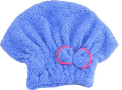 Kapelë turban për tharje flokësh, super thithëse, përmasë universale, blu