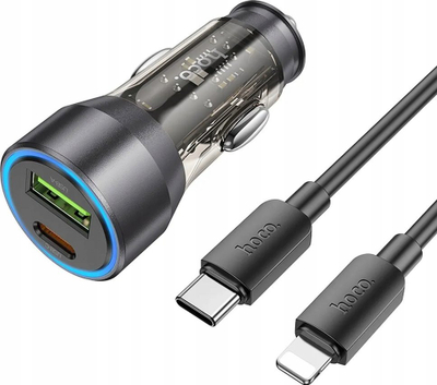 Karikues makine Hoco NZ12A, 43W PD QC3.0, USB A USB C, transparent i zi
