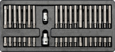 Set aksesorësh Yato, 40 copë, Torx/Hex/Spline, i hirtë