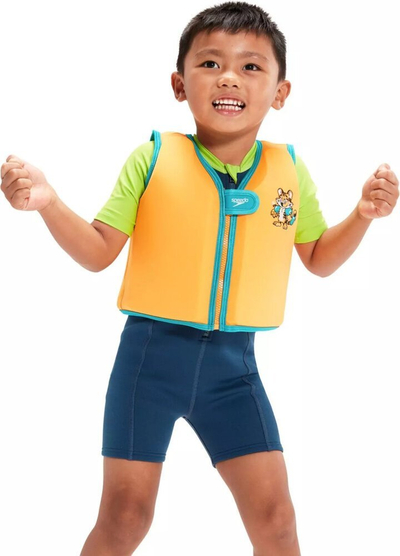 Jelek noti për kalamajt e vegjël Infant Learn to Swim Aanadi Bengali Tiger Cub, me shkumë notuese, me zinxhir përpara, portokalli