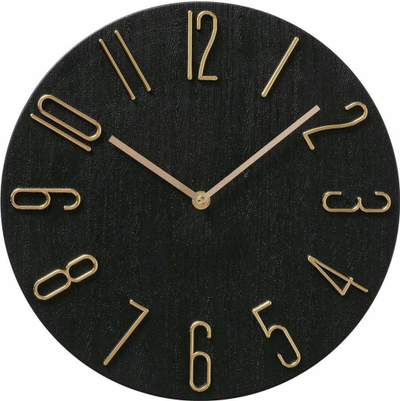 Orë muri Boltze Home Tempo, 30cm, analoge, e zezë