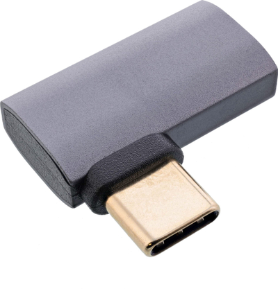 Adapter USB4 InLine USB C, 240W, me kënd djathtas/majtas, alumini gri