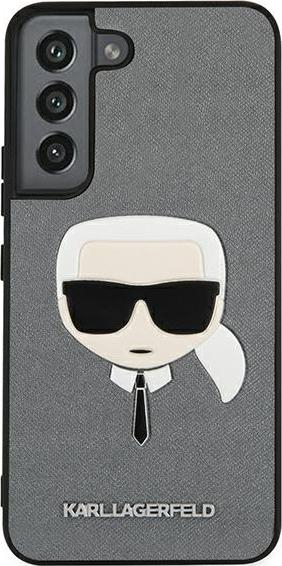 Kaiç telefoni Karl Lagerfeld Karl Head për Samsung Galaxy S22+, PU Saffiano, ngjyrë argjendi