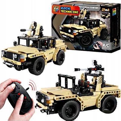 Lodër me tulla ndërtimi R/C Military Car, makinë ushtarake me telekomandë