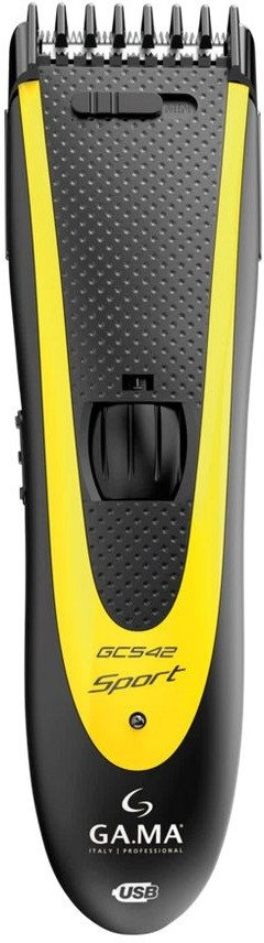 Машинка за шишање GA.MA GC542 Sport, не‘рѓосувачки челик, со кабел и батерија, црна жолта