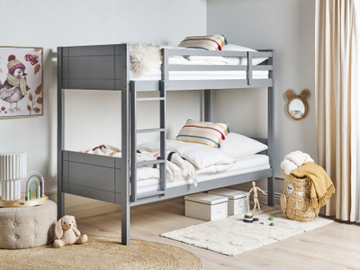 Krevet marinari MAULDE, 90 x 200 cm, dru rubberwood, gri