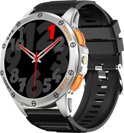 Паметен часовник Gravity GPS GT24-4, екран 1.43" AMOLED, Bluetooth 5.3, црно портокалов