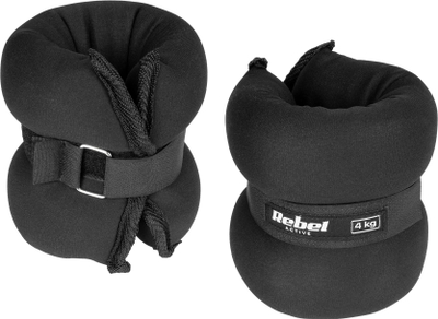 Pesha për duar dhe këmbë REBEL ACTIVE, set 2x4kg, e zezë