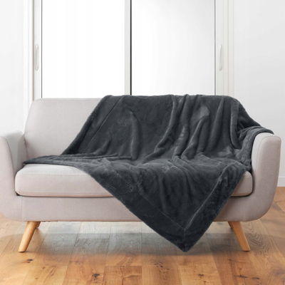 Batanije dekorative Douceur d'intérieur Fur Throw, 125x150cm, poliester, gri