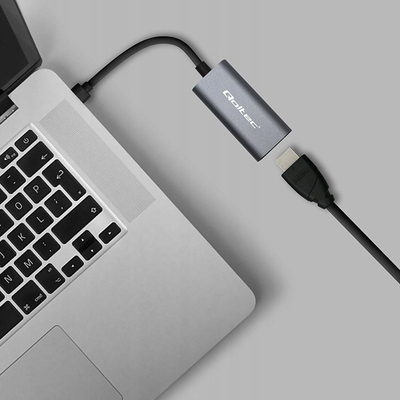 Adapter USB C në HDMI 4K, 60Hz, trup alumini, ngjyrë grafit