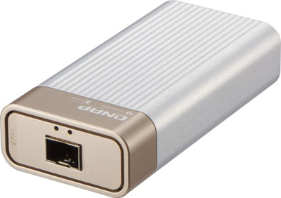 Adaptues rrjeti QNAP Thunderbolt 3 në 10GbE, 10Gbps, trup metalik argjendtë