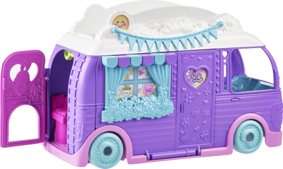 Сет играчки Polly Pocket Glamping Camper Van, кукла 7.5 cm, аксесоари за кампување, повеќебојна