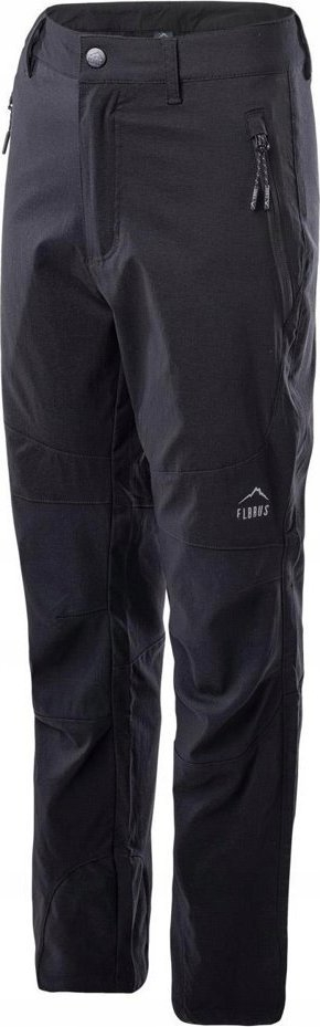 Pantallona softshell për çuna Elbrus GAUDE TB, DWR, elemente reflektuese, të zeza