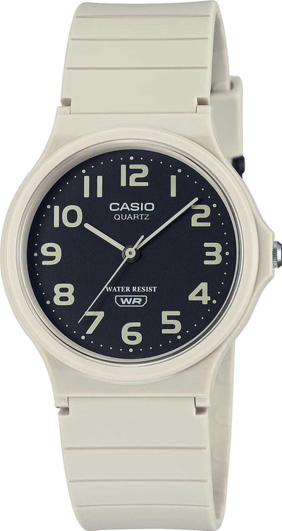 Ora dore Casio MQ24UC-8B, analog, rezistente ndaj ujit, e bardhë