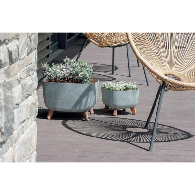 Vazo GRACIA SQUARE me efekt betoni, 39 cm, plastike, gri