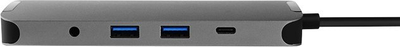 Stacion dokimi Chieftec DSC-901, USB-C, HDMI dhe Gigabit Ethernet, gri titanium