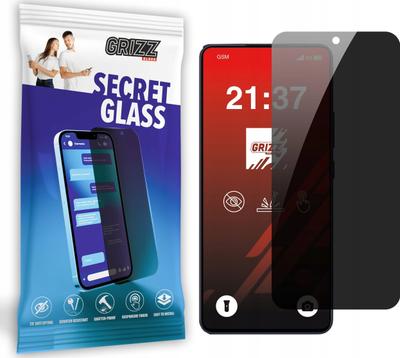Xham mbrojtës Grizz SecretGlass me privatësi për Oppo Reno13 F, i zi