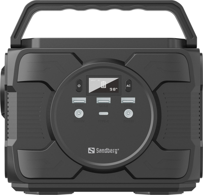Stacion energjie portabël Sandberg Power Station AC 200, dalje 230V 200W, ekran dixhital, i zi