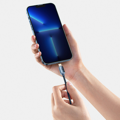 Kabllo karikimi / të dhënash Baseus Crystal Shine Series USB-C - Lightning, 20W, 1.2m, e zezë