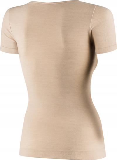Bluza Brubeck SS1398W COMFORT MERINO, me mëngë të shkurtra, për femra, e bezhë
