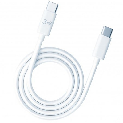 Kabllo USB 3MK USB C në USB C, 2 m, e bardhë