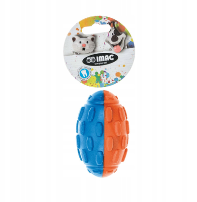 Lodër për qen Imac Foam Tug Rugby Ball, shkumë, me zë, 11.5x6.5x6.5cm