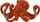 Figurë dekorative Giant Octopus, 10 cm, portokalli