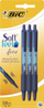 Set stilolapsa BIC Soft Feel Clic Grip, 3 copë, kaltër