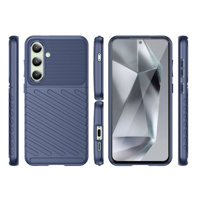 Mbulese telefoni Thunder për Samsung Galaxy S24 FE, antirrëshqitëse, mbron nga goditjet, blu
