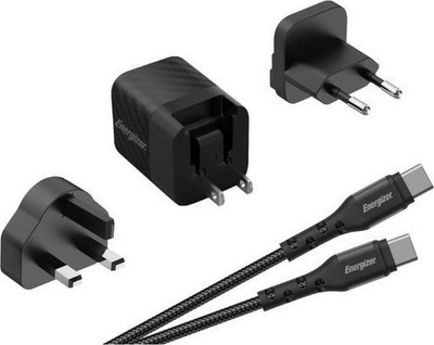 Karikues rrjeti Energizer Ultimate GaN 20W, USB-C PD, me kabllo USB-C, i zi