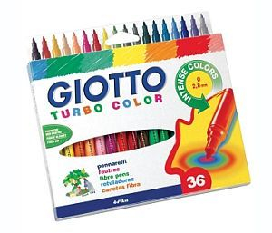 Фломастери Giotto Turbo Color, 36 парчиња, со фелт врв, во повеќе бои