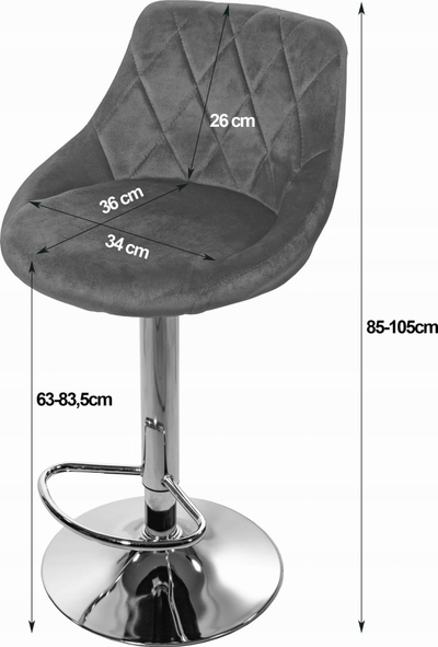 Сет бар столици LEOBERT Kast, ротирачки 360°, прилагодлива висина, зелена кадифена