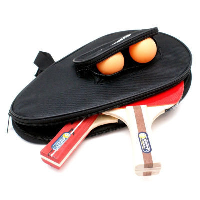 Çantë mbrojtëse për raketë pingpongu Best, me xhep për topa, najlon, e zezë