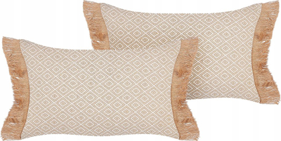 Set jastëkësh dekorativë Beliani BOATH, 30 x 50 cm, poliester, bezhë krem